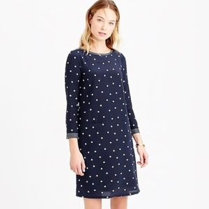 J. Crew Silk Shift Dress in Polka Dot